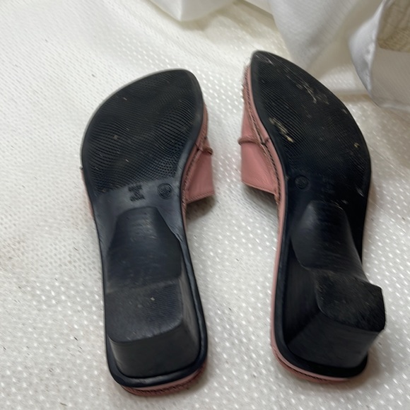 Relativity Pink Leather Slip On Sandal 8.5 Black Stitching (5) - Picture 6 of 6